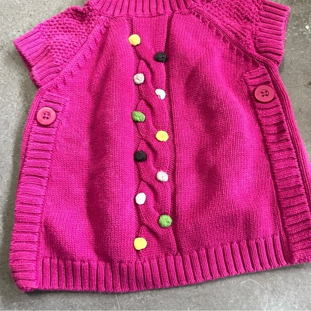 GYMBOREE Merry Bright turle neck knit sweater vest crop cotton holiday 6-12 mos